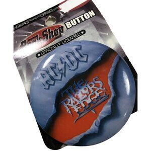 AC DC Button Razors Edge Rock Band Metal Music Pin Round Pinback Vtg 2002 NOS